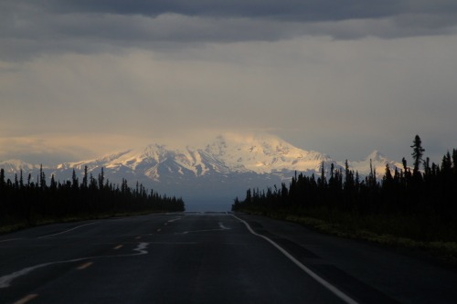 highways-are-liminal-spaces: Changing light and weather on the road from Anchorage to Paxson, Alaska