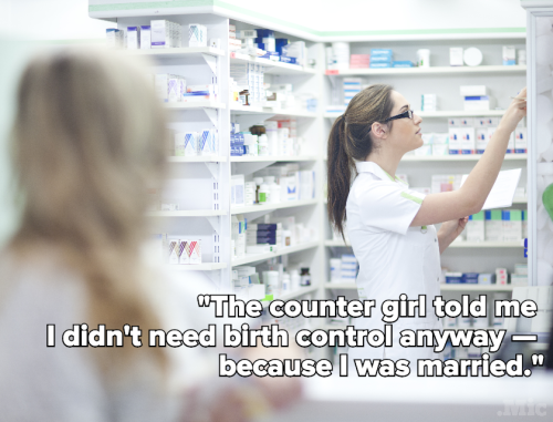 micdotcom:  stylemic:  What it’s like to be slut-shamed when buying birth control Even when pharmacists do let people access contraception, whether emergency contraception or condoms or prescription birth control pills, the process isn’t always free