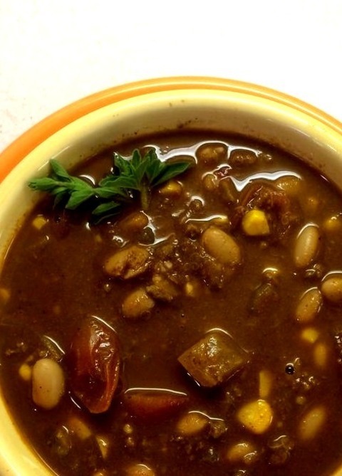 Soups, Stews And Chili - Turkey Chili - Rhubarb Chilia Hearty, Thick Chili Made With Beans And Turkey