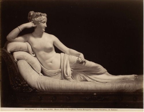 hismarmorealcalm:Villa Borghese Museum. Pauline Bonaparte or Venus the Victorious (Antoino Canova) p