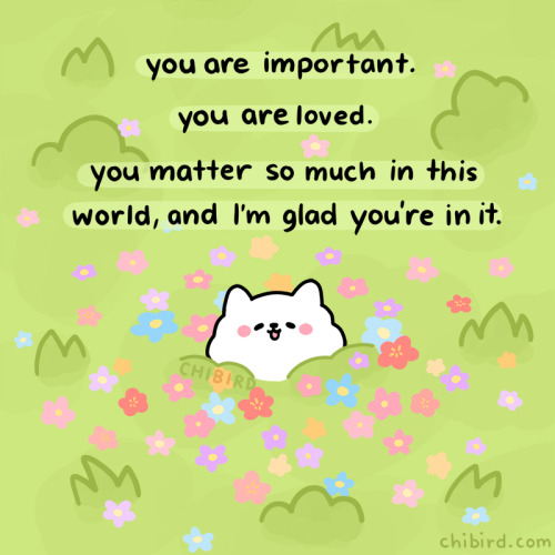 chibird: Sometimes all you need is a little self love reminder from a garden pup.This pup is also fe