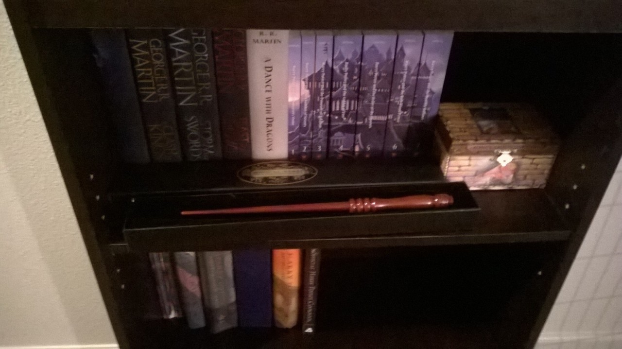 My Harry Potter collection so far. Newly illustrated edition next to my ASOIAF books,