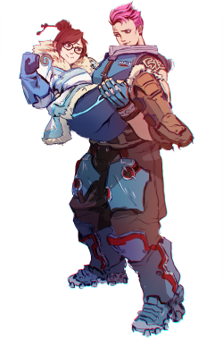 no-crowns-for-kings:  smol and tolafter i saw zarya’s emote i had to draw this 