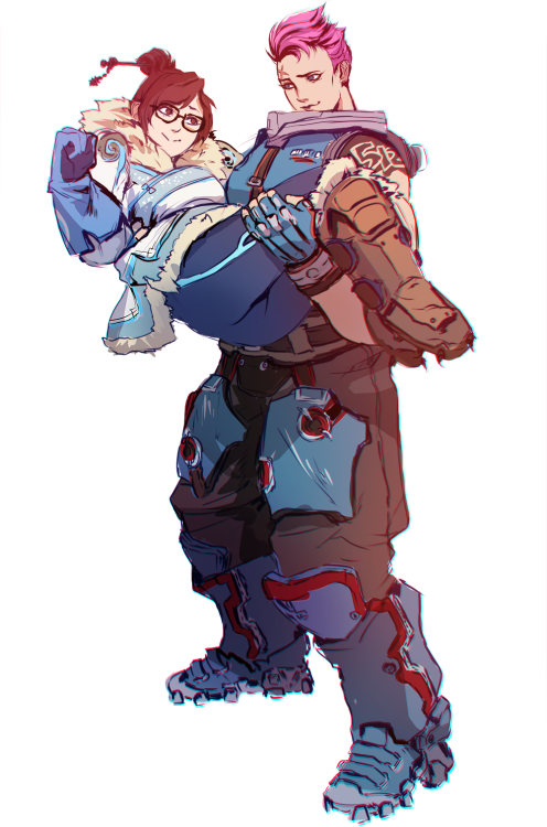 no-crowns-for-kings: smol and tolafter i saw zarya’s emote i had to draw this
