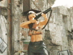 allthephotosihave:Veronica Zemanova and her big guns.