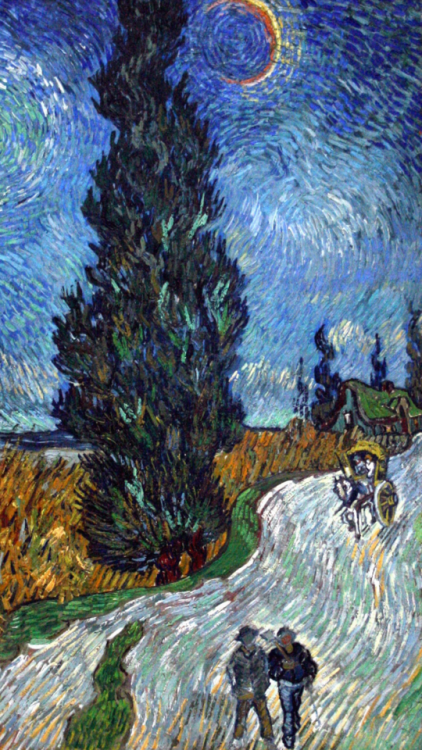 » Vincent van Gogh (1853 - 1890)Wheatfield with CrowsFarmhouse in ProvenceRoad with Cypress and Star