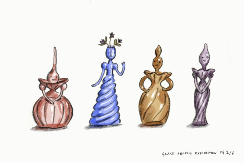 Obsidian Glass People concept drawings