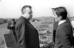 barcarole:  Orson Welles and Pier Paolo Pasolini filming La Ricotta, 1962. 