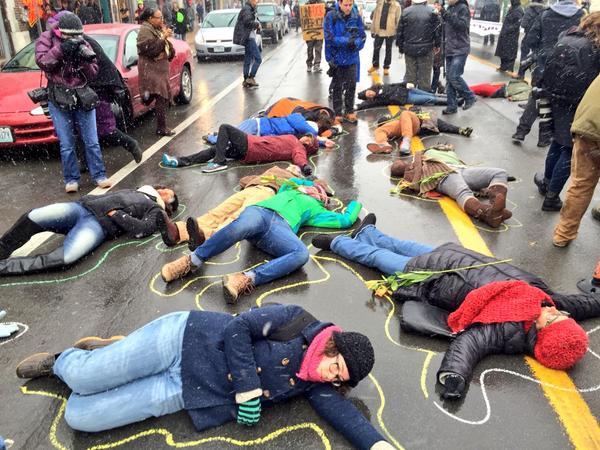 actjustly:  The “die-in” that is currently happening in Ferguson. It’s been