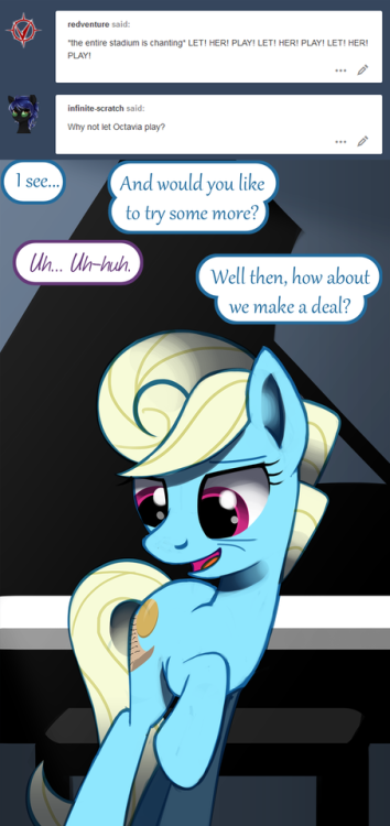 ask-canterlot-musicians:Always a business mare. <3