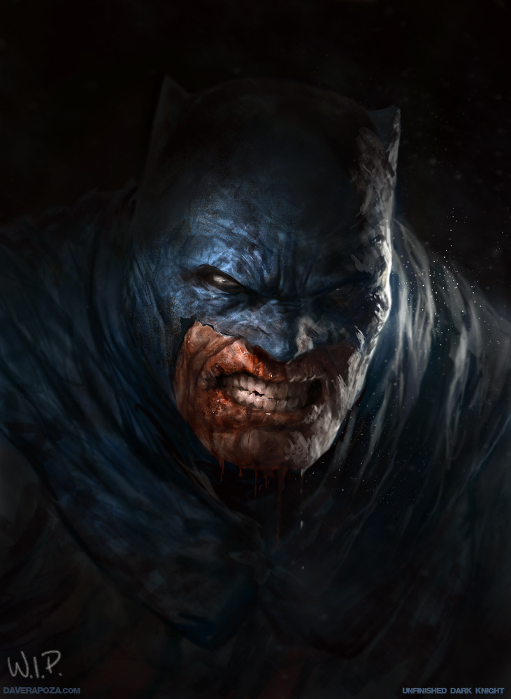 lospaziobianco:  1) Batman by Dave Rapoza on Tumblr 2) Batman by Simone Bianchi 3)