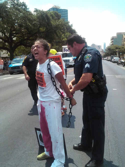stoppatriarchy:  TODAY at UT Austin, 5 Abortion Rights Freedom Riders, including intiator of Stop Patriarchy, Sunsara Taylor, were singled out and arrested when they joined with dozens of others in protesting the impending closure of abortion clinics