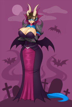 risax:  drakdoodles:  Norael’s outfit for this halloween/october???(I will keep this as another alternative outfit for her cause’ I really like it)  Man she looks fantastic in that dress!  Dayum