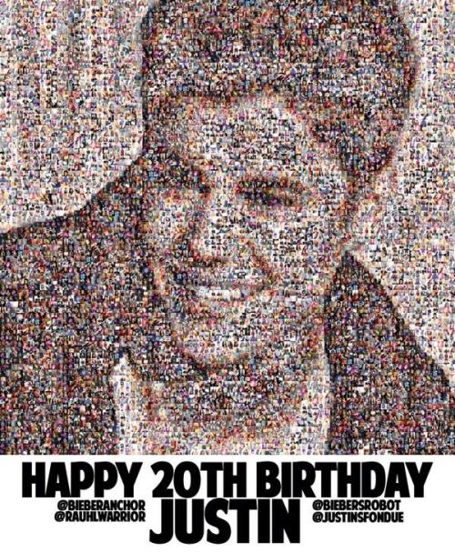 mepluzyou:  THIS TOOK US 5 MONTHS TO MAKE IT AND IT’S FINALLY COMPLETED. THE PICTURE IS MADE UP OF 500+ PICTURES OF BELIEBERS :) 