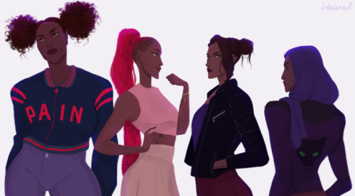 joleanart:badass female half galra squad as humansoh gurls……..