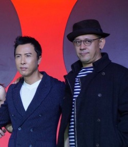 chirruts-imwe:  A rare picture of Donnie Yen and Jiang Wen. After this Jiang Wen will go back into hiding, lets all wish him luck.