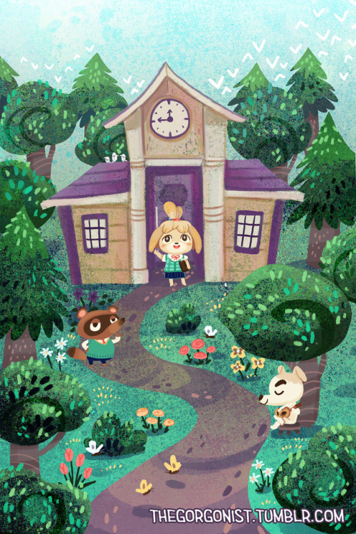 thegorgonist: animal crossing love letter from me continues with Blathers, Celeste and Leif at the m