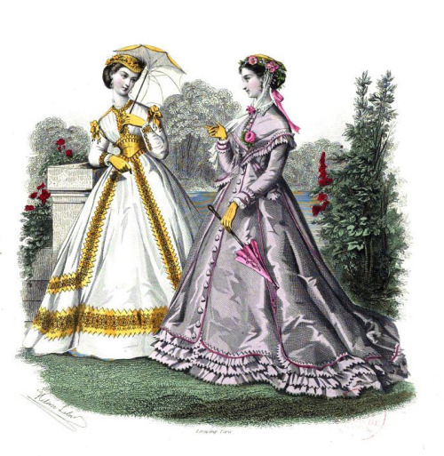 1866 fashions in La Mode Illustrée 