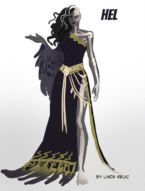 sigeel:connected to that Thanatos post… here’s Hel.I had a much more intense Vitiligo as an idea in 