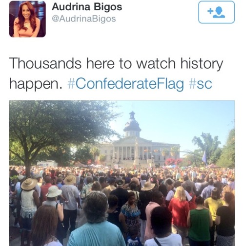 krxs10:  THOUSANDS GATHER TO WATCH CONFEDERATE FLAG BEING TAKEN DOWN IN SOUTH CAROLINAS CAPITOL GROUNDS TODAY 07-10-15Celebrate the little victories!!!#TakeDownTheFlag #BlackLivesMatter