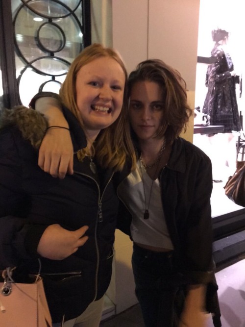 kristenupdates:  With fans in Paris.   Filming adult photos