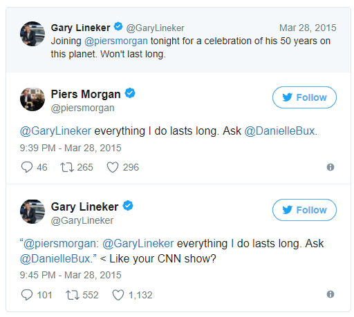 A selection of the times Gary Lineker eviscerated Piers Morgan on Twitter.