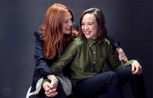 ellenpagedaily:Ellen Page and Julianne Moore for AOL Build Portraits, photographed by Lucas Jackson,