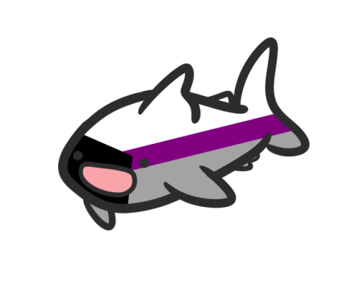 viper-menae: Made a few Ace Flag themed sharks and manta rays!Happy Asexual Awareness Week to my fel