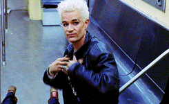 spikebuffy:  I’m looking for this guy. Bleach blonde hair, leather jacket, British accent. Kinda sallow, but in a hot way? 