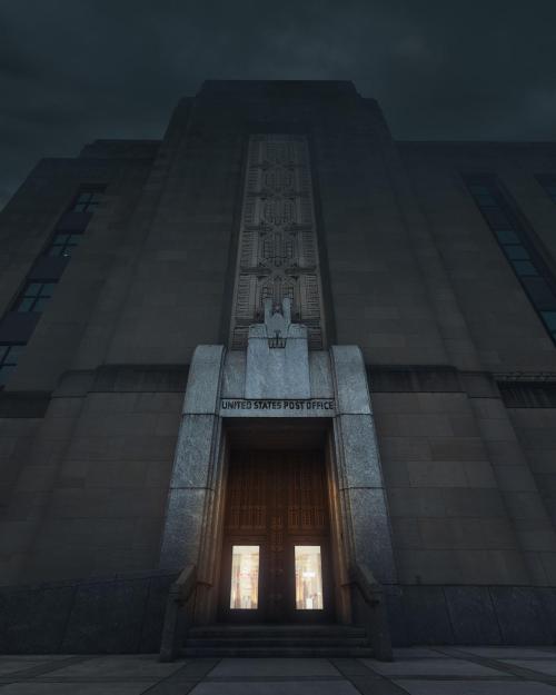 azzandra:evilbuildingsblog:Philadelphia Post Office BuildingThis looks like a screenshot from an ear