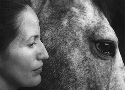 hauntedbystorytelling:  Flor Garduño :: selfportrait [with horse], nd