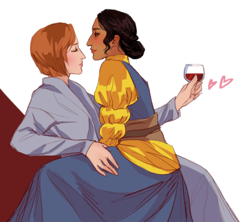 mintfrosting: leliana: thank you for the wine, josie. would you like some? josephine: no, i— ah, we