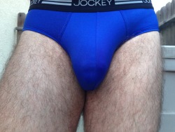 seriousunderwearcollectors:  pupsunderwearpics ROYAL BLUE WITH BLACK WAISTBAND JOCKEY MID RISE BRIEF 