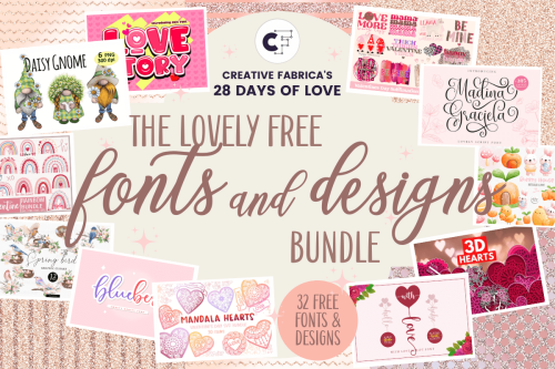 ilikefonts:The Lovely Free Font and Design Bundle★ DOWNLOAD FREEBIES - 28 DAYS OF LOVE GIVEAWAYS