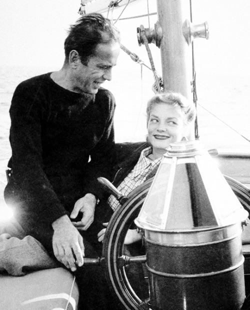 deforest:Humphrey Bogart and Lauren Bacall on their yacht, “Santana,” c.1946 