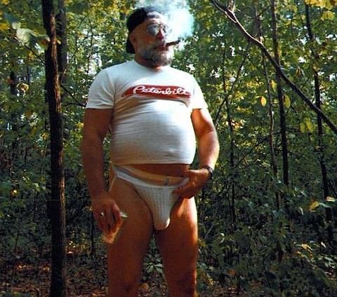 butchdad:Nippledad!! Showing off his manhood!