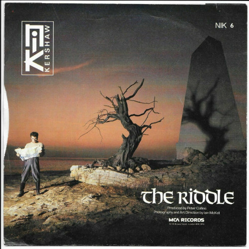 “The Riddle” 7″ vinyl sleeve (MCA NIK 6) - Nik Kershaw 1984