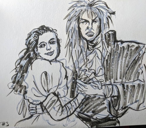 Some inktober work in between the fairy tale stuff! #thelabyrinth #labyrinth #davidbowieb#inktober #