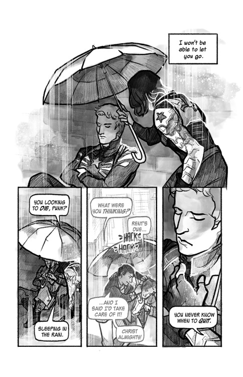 sonialiao:Part 2 of Umbrella! Bucky you’re so angsty. Also Steve was never actually asleep, but knew