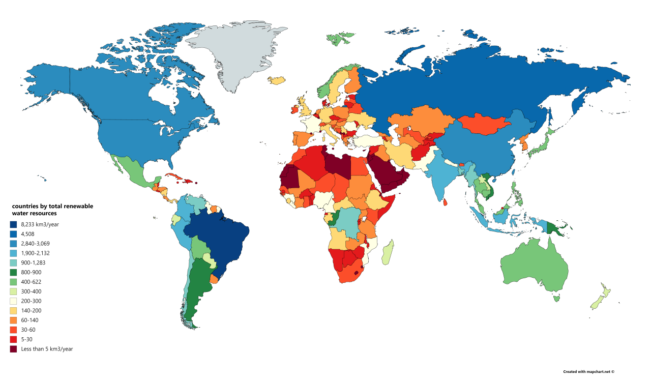 Renewable Water Resources By Country Maps On The Web Renewable Water Resources By Country Maps On The Web