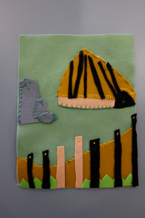 Final Stitched Felt Art Set 2 for ‘Project Earthworks’ Exhibition at The People’s Museum, Manchester