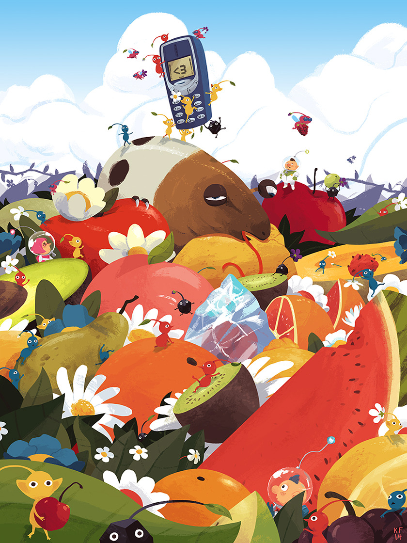 ♥ this Pikmin art ⊟ Everything about this is the best. It’s from Kyle Fewell (who never seems to disappoint with his illustrations), and it’s another piece that will be at the Fangamer ♥ Attract Mode party in Seattle on August 30. Hopefully we’ll see...