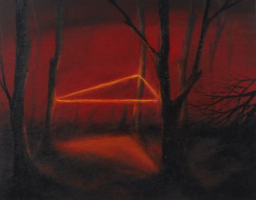 2021, Red Mood11"x14" Acrylic on canvas panel️#landscapepainting #brightpainting #pain