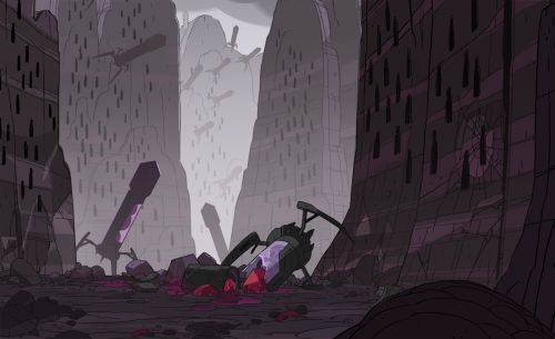 stevencrewniverse:  Part 3 of a selection of Backgrounds from the Steven Universe episode: On The Run Art Direction: Elle Michalka Design: Sam Bosma Paint: Amanda Winterstein and Jasmin Lai On The Run Backgrounds Part 1, Part 2 