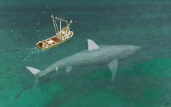 nyctopterus:  Another picture from The Cryptozoologicon - a 60m megalodon. Darren has done a writeup of these tall tales on Tetrapod Zoology.