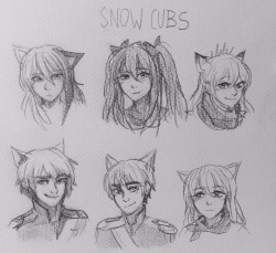 pokemon-trainer-paul-and-team:  dashingicecream:  noxypep:  the snow cubs  cheaper by the half-dozen  someone wanna put a name to each face please? Also is this all of them?  1.) top row (L to R): Mei, Grace, Harmony bottom row (L to R): Lumi, Licht,