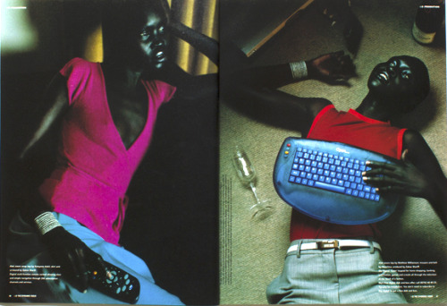 omahyramotafanclub: alek wek by mark mattock for i-d magazine, 2000