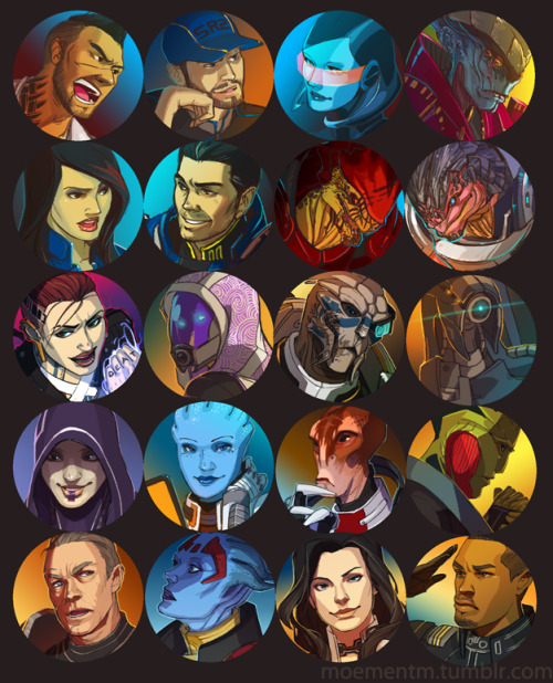 moementm:So here’s all of them in all their A-team glory!! I updated Garrus and Jack out of the olde