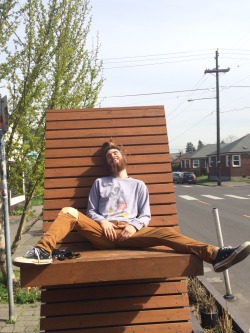 filthy-hippie-vibes:strangelfreak:  videsi:  filthy-hippie-vibes:  So full in a giant chair out in front of Vita Cafe.  You are just too damn cute, my friend.  Kevin doing the illuminati symbol   Surprise! The illuminati headquarters is between my thighs!