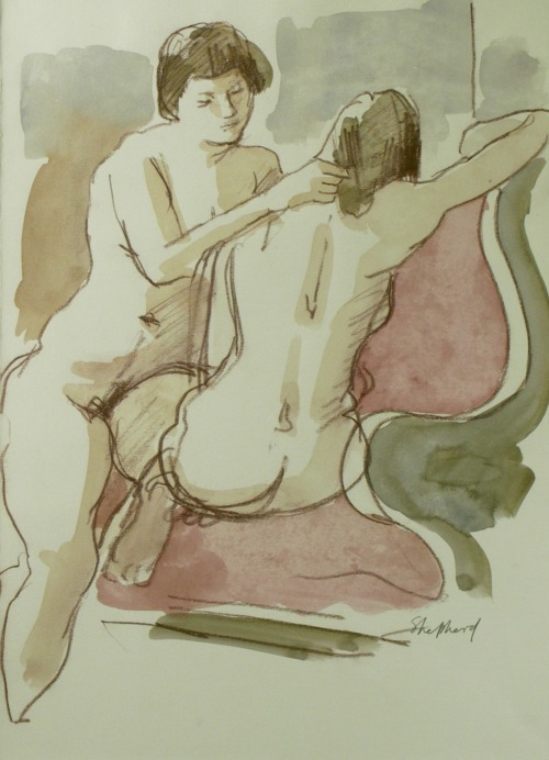 Sidney (Toby) Horne Shepherd (British, 1909-1993)Two nude women